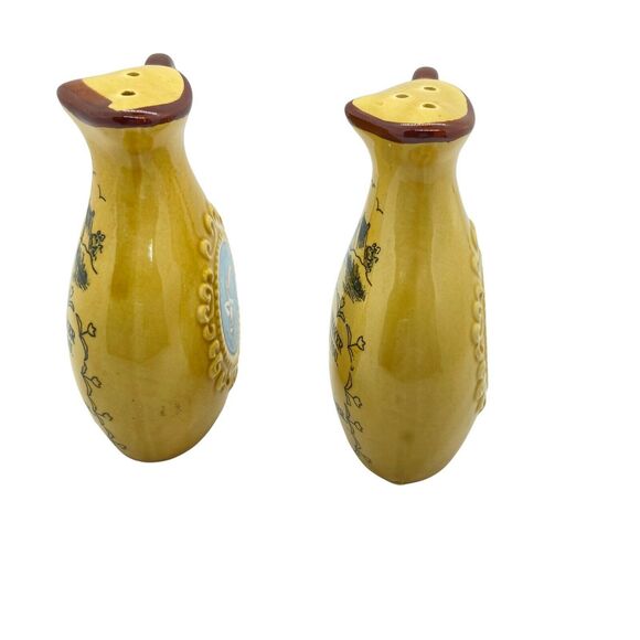 Novelty Salt Pepper Shakers Vintage 1970s Smith Western Yellow Brown Left Handed - Picture 3 of 15